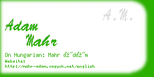 adam mahr business card